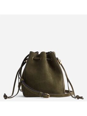 NEW Madewell The Mini Crossbody Bucket Bag in Shaded Olive Suede NW512 $148